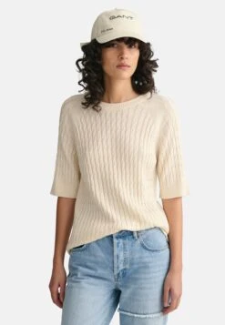 Gant Cable Ss C-Neck - Trui - Cream