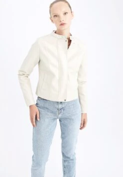 DeFacto Regular Fit - Imitatieleren Jas - Beige