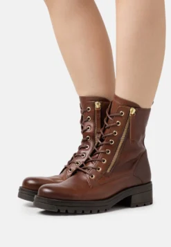 Gabor Comfort Enkellaarsjes Met Plateauzool - Sattel/Gold