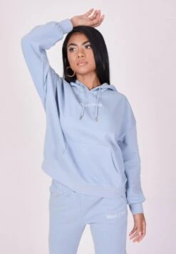 Basic Broderie Logo - Hoodie - Bleu Ciel