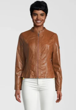 H.I.S Mit Label Detail - Leren Jas - D Cognac