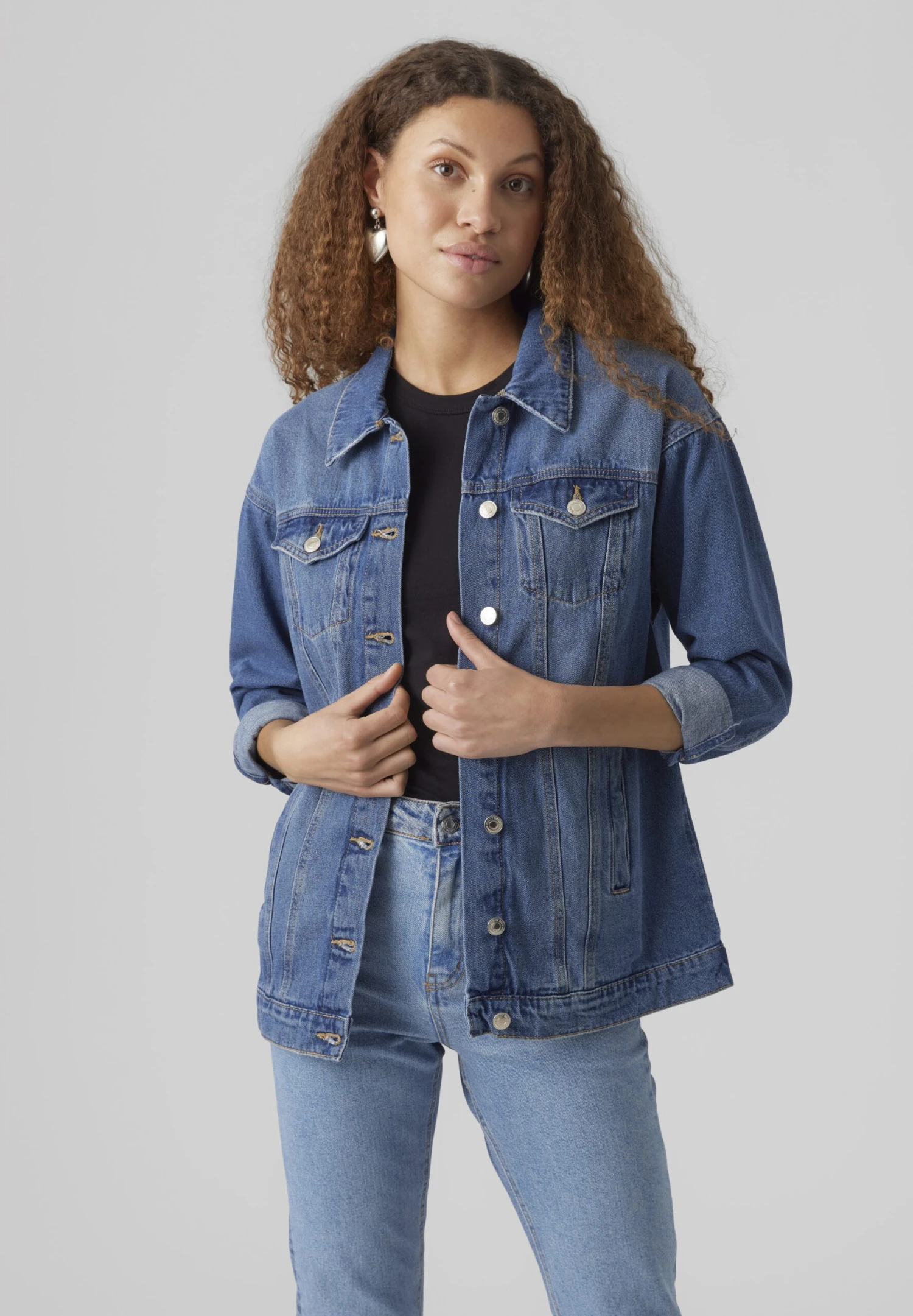 Vero Moda Vmolivia Jacket - Spijkerjas - Medium Blue Denim 1 Vero Moda Vmolivia Jacket - Spijkerjas - Medium Blue Denim