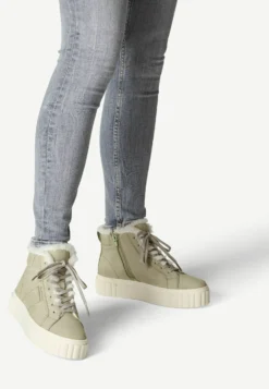 Tamaris Enkellaarsjes Met Plateauzool - Light Olive