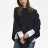 Cream Poncho - Poncho - Royal Navy Blue