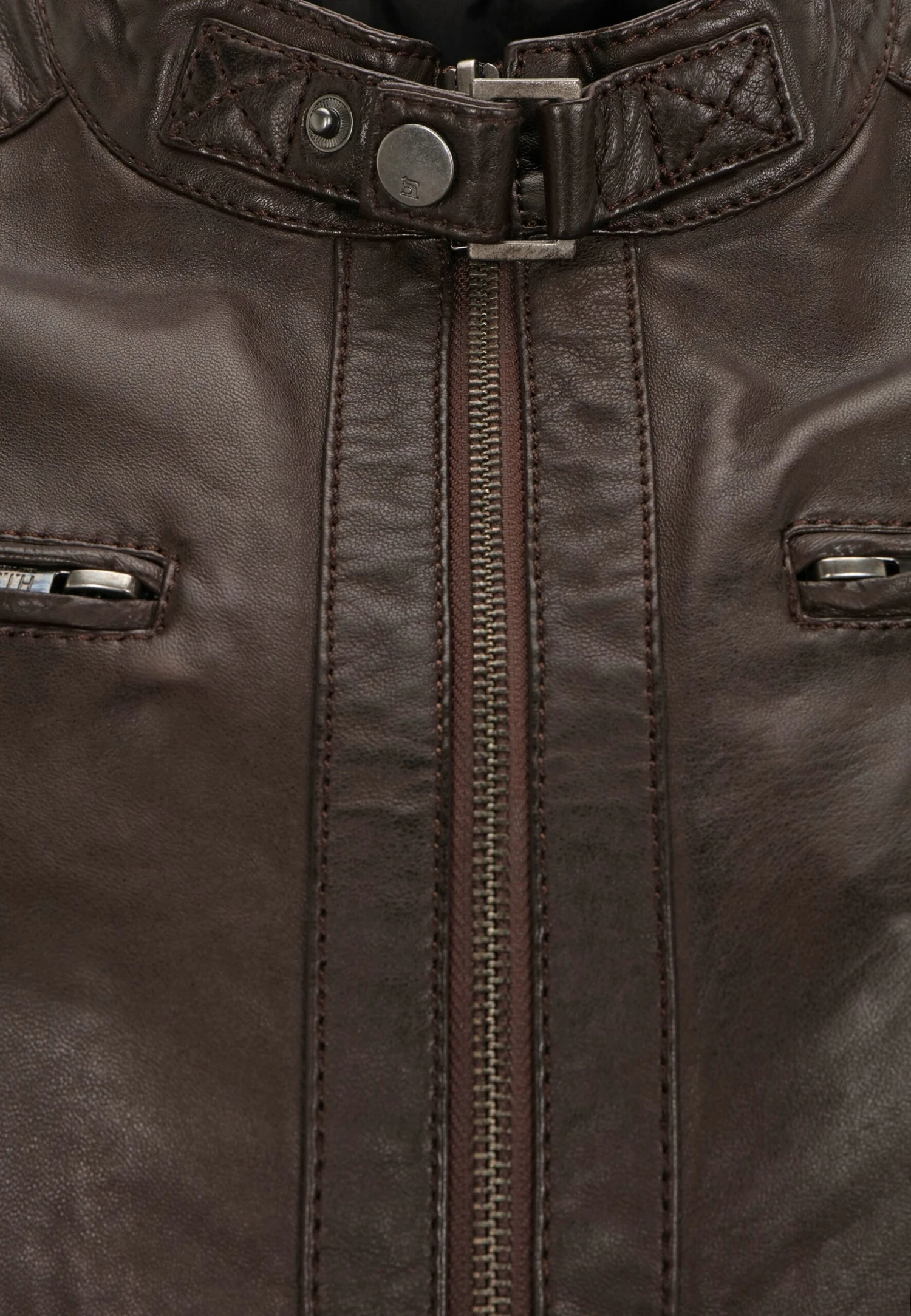 H.I.S Mit Schnalle - Leren Jas - D Brown 5 H.I.S Mit Schnalle - Leren Jas - D Brown - Afbeelding 5