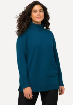 Ulla Popken Grosse Grössen Rollkragen Breite - Trui - Blue Green