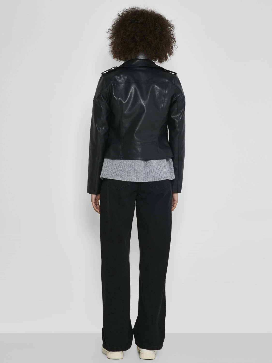 Noisy May Nmrollo Jacket - Imitatieleren Jas - Black 3 Noisy May Nmrollo Jacket - Imitatieleren Jas - Black - Afbeelding 3