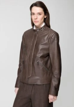 Silvie - Leren Jas - Brown -Tamaris Verkoopwinkel 61577b4edf9e401bb2a8e0b2640cc66e