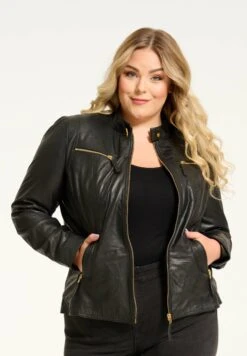 Nomolly - Leren Jas - Black W Gold