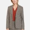 Gerry Weber Langarm Gefüttert Fein Karierter Mit R - Blazer - Sand Schwarz Lava Karo