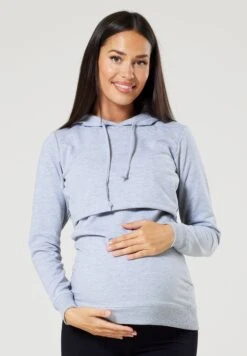 Happy Mama Maternity Nursing - Hoodie - Grey Melange -Tamaris Verkoopwinkel 73e8e3e8e8a44603bd12c5ec464adb39