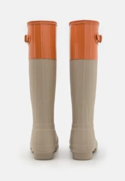 Hunter ORIGINAL Womens Tall Colour Block Boot - Regenlaarzen - Skimming Stone/Coral Shade -Tamaris Verkoopwinkel 790c271bd385419cb4ce82bbfe9f1c89