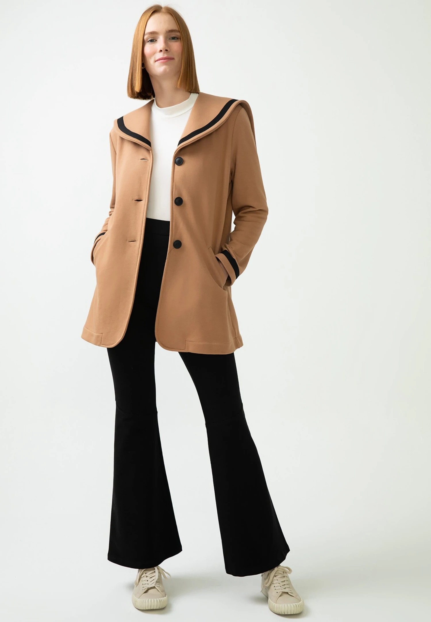 Halflange Jas - Beige 5 Halflange Jas - Beige - Afbeelding 5