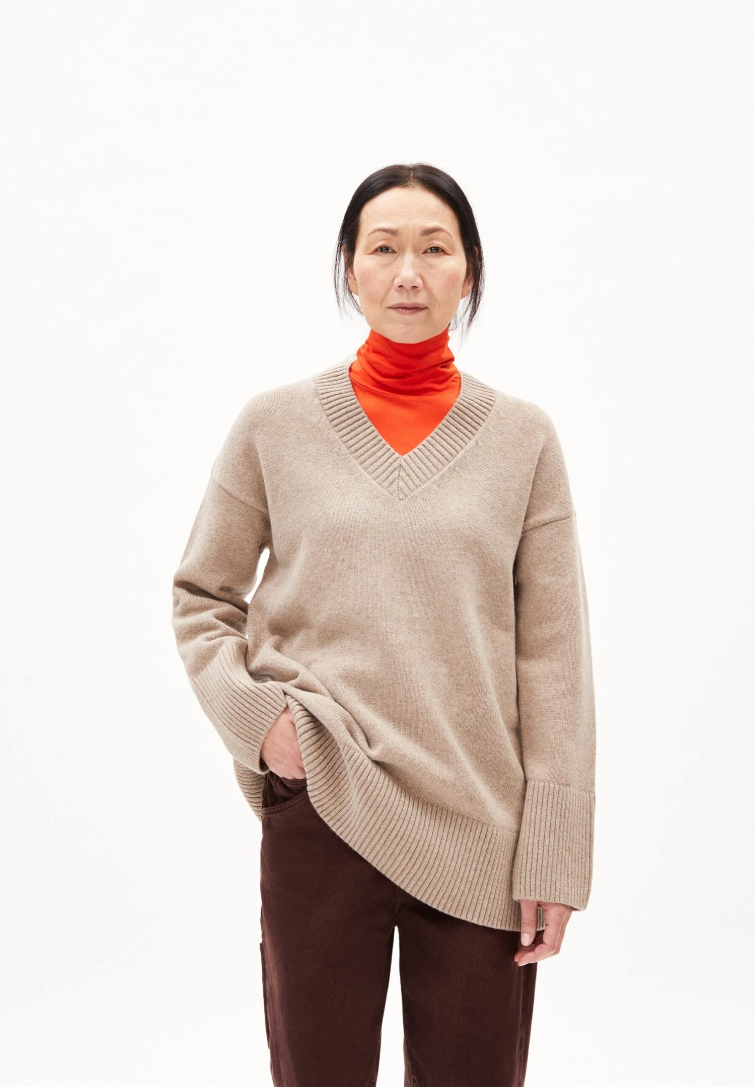 Armedangels Cardaa - Trui - Dark Caramel Melange 1 Armedangels Cardaa - Trui - Dark Caramel Melange