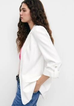 PULL & BEAR Basic Rolled-Up Sleeve Blazer - Blazer - White -Tamaris Verkoopwinkel 8b34b597637c48bdb107a8af10881b31