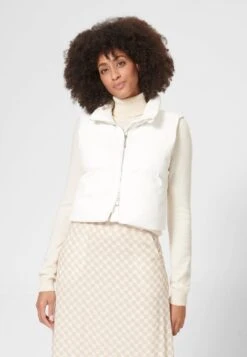 Kurze Stepp - Bodywarmer - Wollweiß