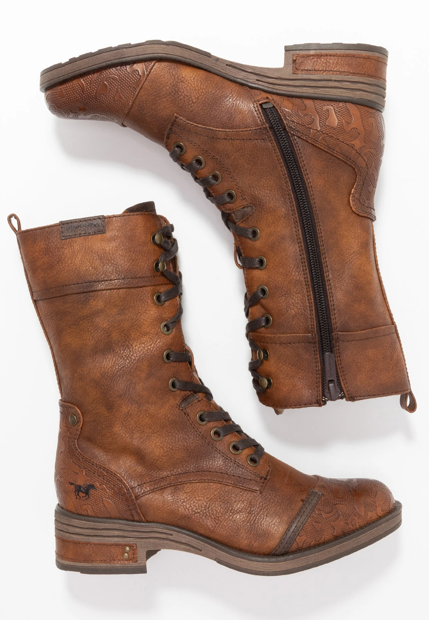 Mustang Veterlaarzen - Cognac 4 Mustang Veterlaarzen - Cognac - Afbeelding 4