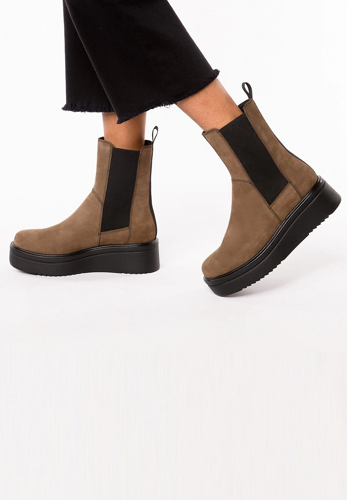 Vagabond Tara - Enkellaarsjes Met Plateauzool - Khaki 1 Vagabond Tara - Enkellaarsjes Met Plateauzool - Khaki