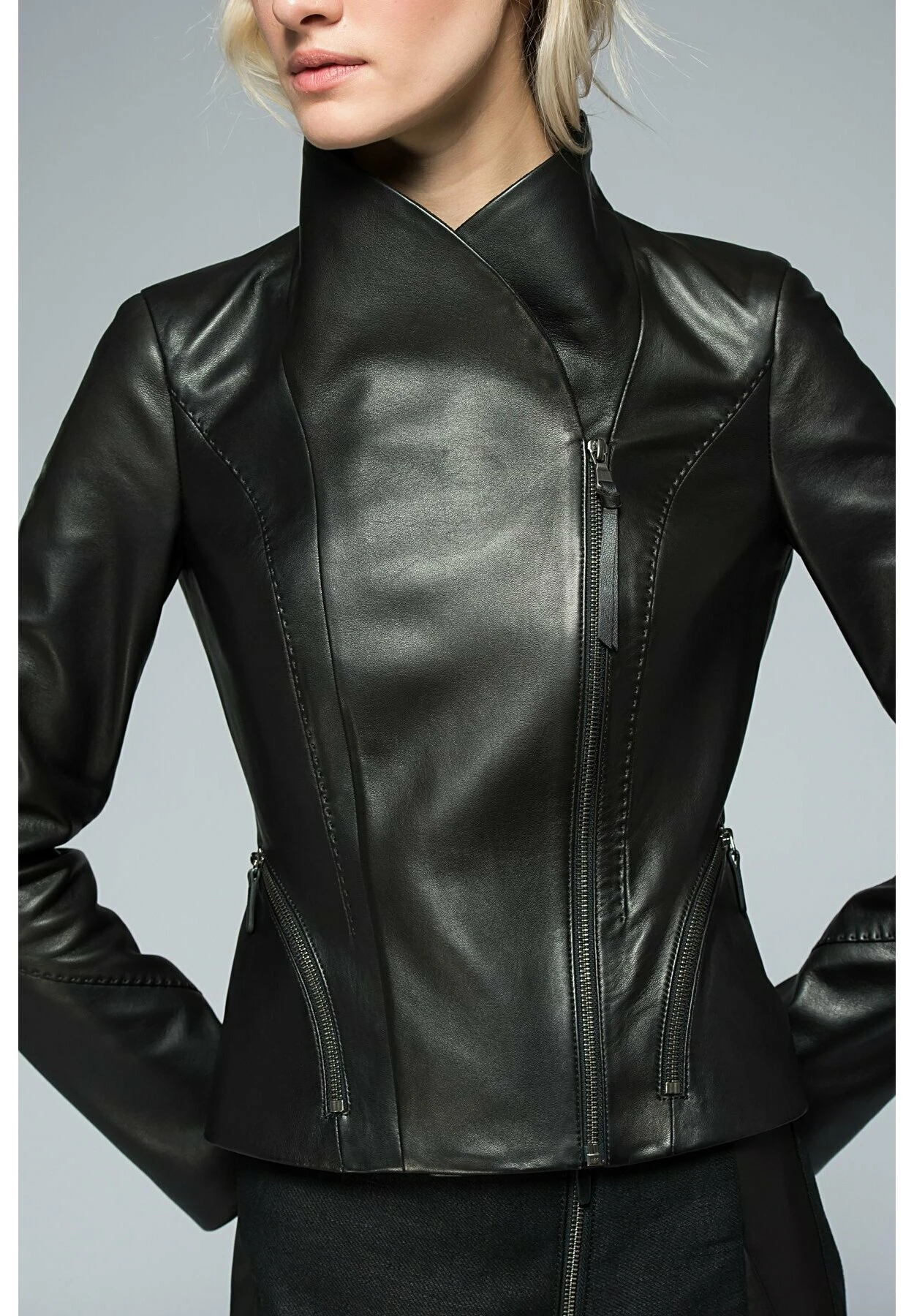 Claire - Leren Jas - Black 4 Claire - Leren Jas - Black - Afbeelding 4