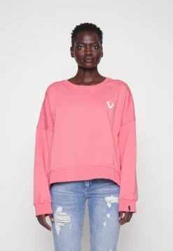 True Religion Direct Dye Peace Sweat- Sweater - Pink