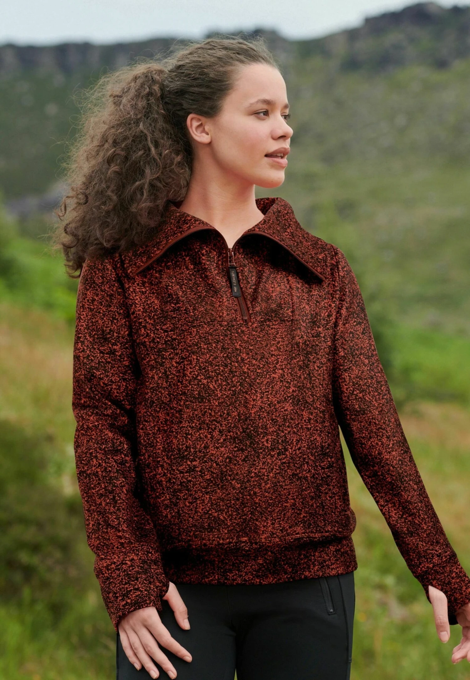 Next Outdoor Zip Neck- Fleece Trui - Rust Brown/Black 2 Next Outdoor Zip Neck- Fleece Trui - Rust Brown/Black - Afbeelding 2