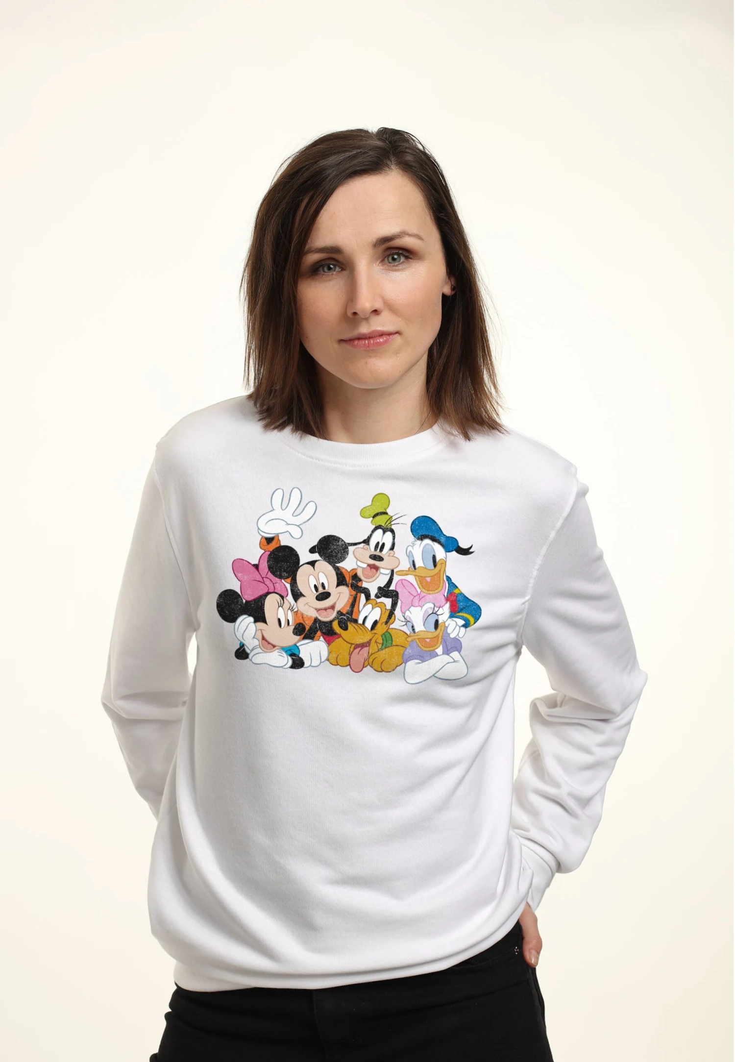 Disney Mickey Classic Mickey Group - Sweater - White 1 Disney Mickey Classic Mickey Group - Sweater - White