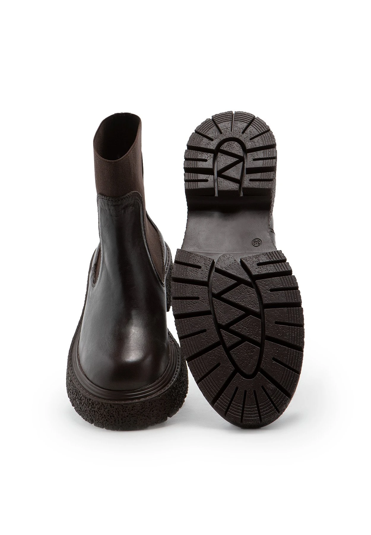 Ciara - Enkellaarsjes Met Plateauzool - Dark Brown 5 Ciara - Enkellaarsjes Met Plateauzool - Dark Brown - Afbeelding 5