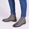 Chelsea Boot Suvi Mit Streifen Und Herzchen - Korte Laarzen - Grau