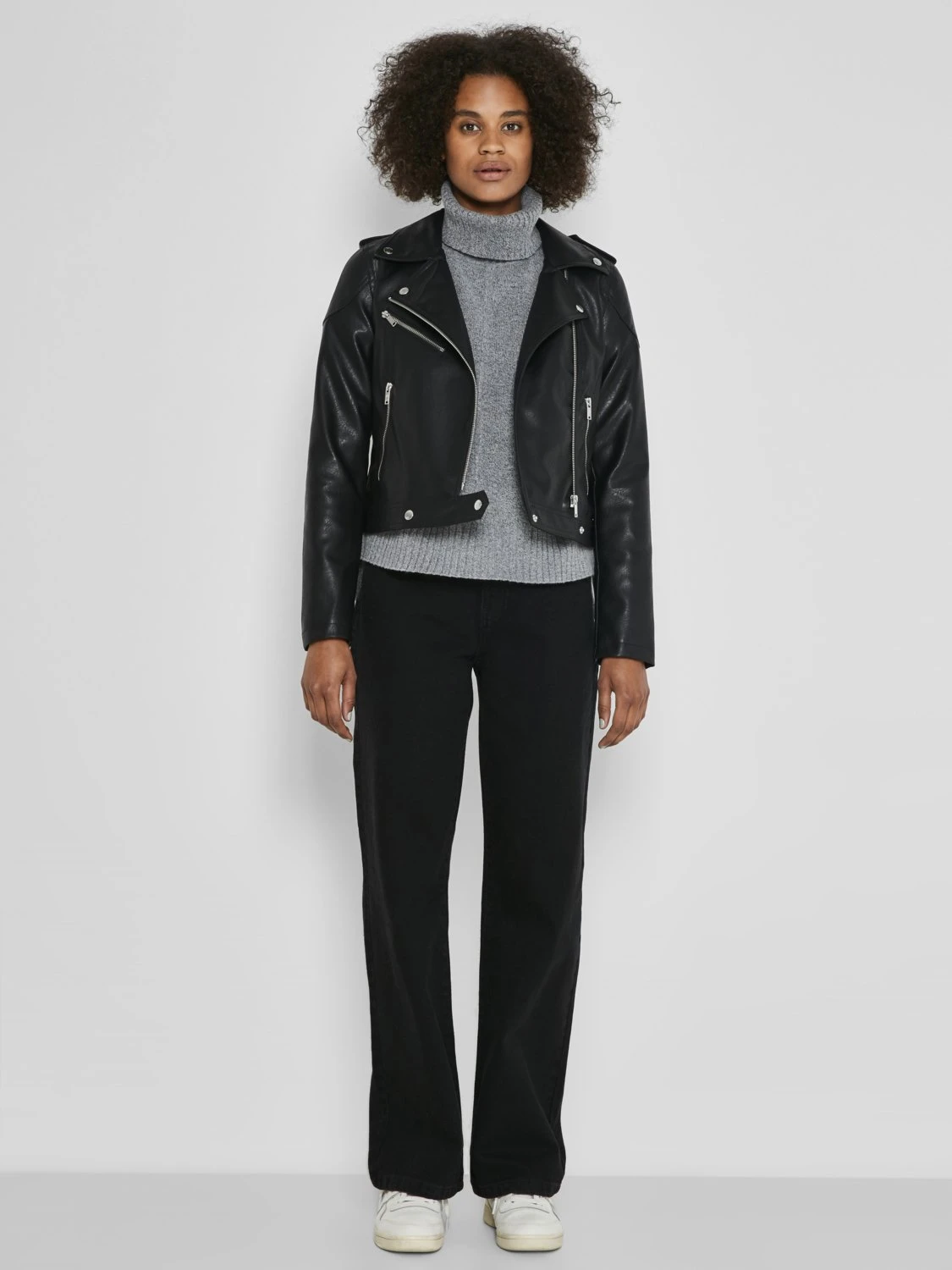 Noisy May Nmrollo Jacket - Imitatieleren Jas - Black 2 Noisy May Nmrollo Jacket - Imitatieleren Jas - Black - Afbeelding 2