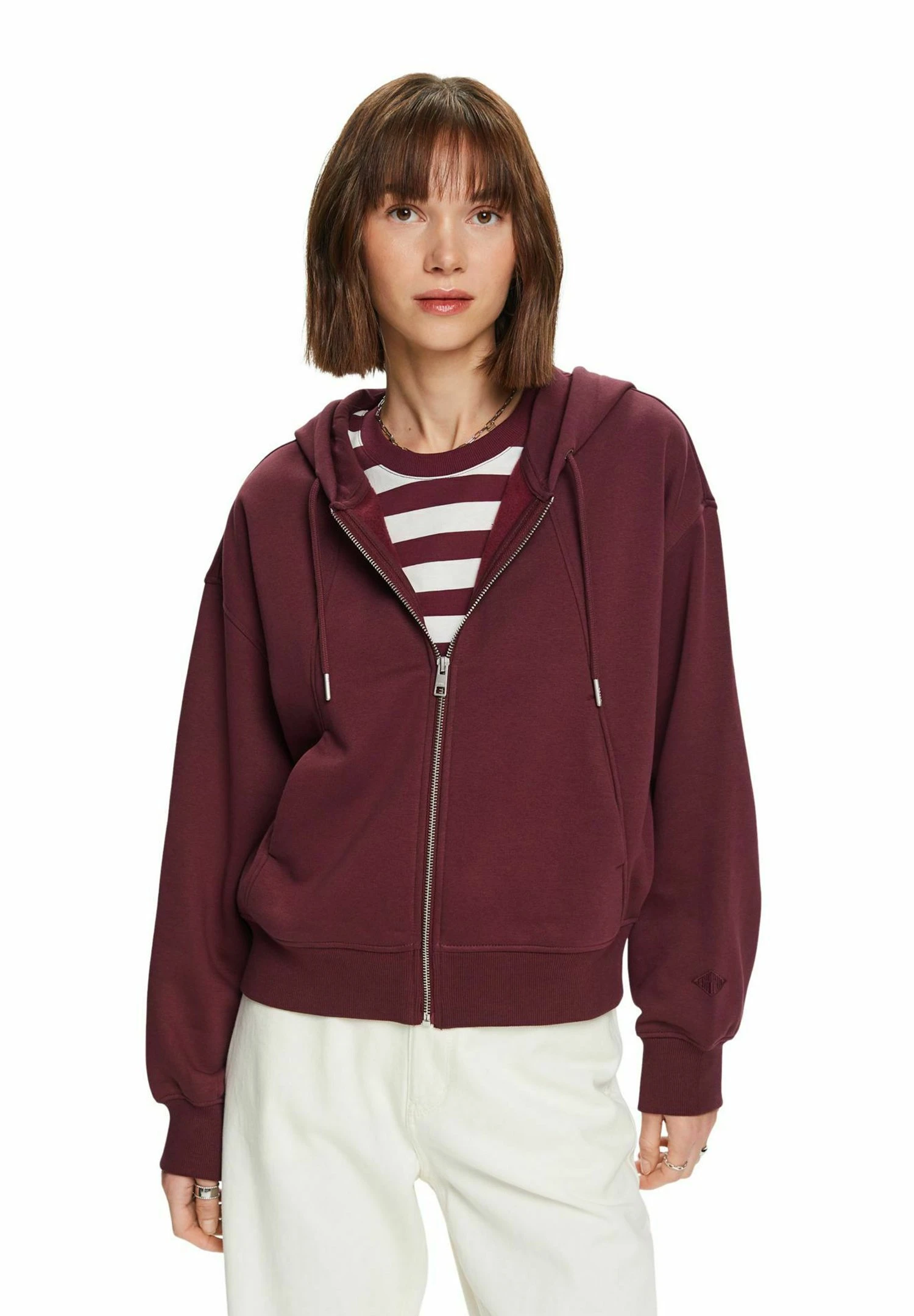 Edc By Esprit Sweater Met Rits - Aubergine 6 Edc By Esprit Sweater Met Rits - Aubergine - Afbeelding 6