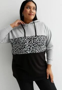 Leopard- Hoodie - Light Grey