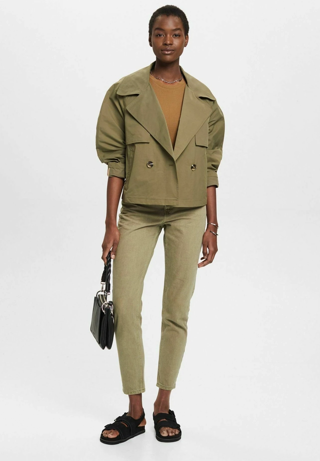 ESPRIT Zweireihiger - Lichte Jas - Khaki Green 2 ESPRIT Zweireihiger - Lichte Jas - Khaki Green - Afbeelding 2