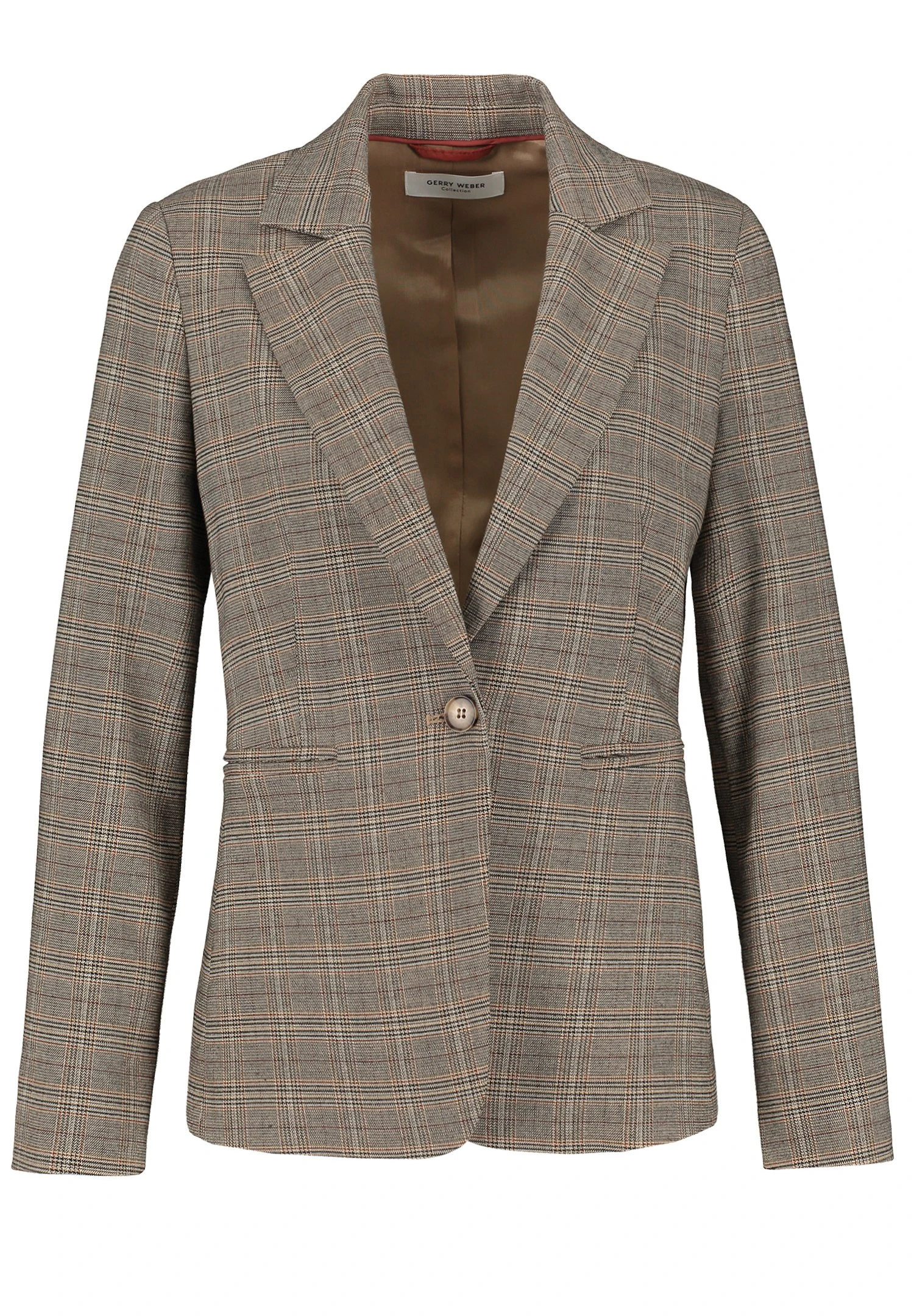 Gerry Weber Langarm Gefüttert Fein Karierter Mit R - Blazer - Sand Schwarz Lava Karo 4 Gerry Weber Langarm Gefüttert Fein Karierter Mit R - Blazer - Sand Schwarz Lava Karo - Afbeelding 4