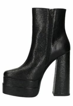 Glänzende- Enkellaarsjes Met Hoge Hak - Black