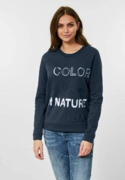 Cecil Mit Wording - Sweater - Blau