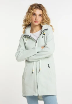 Schmuddelwedda Sweater Met Rits - Rauchmint Melange