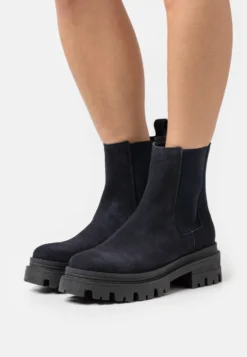 Tamaris Enkellaarsjes Met Plateauzool - Navy