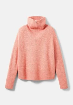TOM TAILOR Denim Mit Troyer Kragen  - Trui - Peach Pink Melange -Tamaris Verkoopwinkel e8b98aff623042828e465a151e2684b3