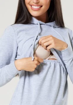 Happy Mama Maternity Nursing - Hoodie - Grey Melange -Tamaris Verkoopwinkel f0daac987c2e43018ba5740a7bfab078