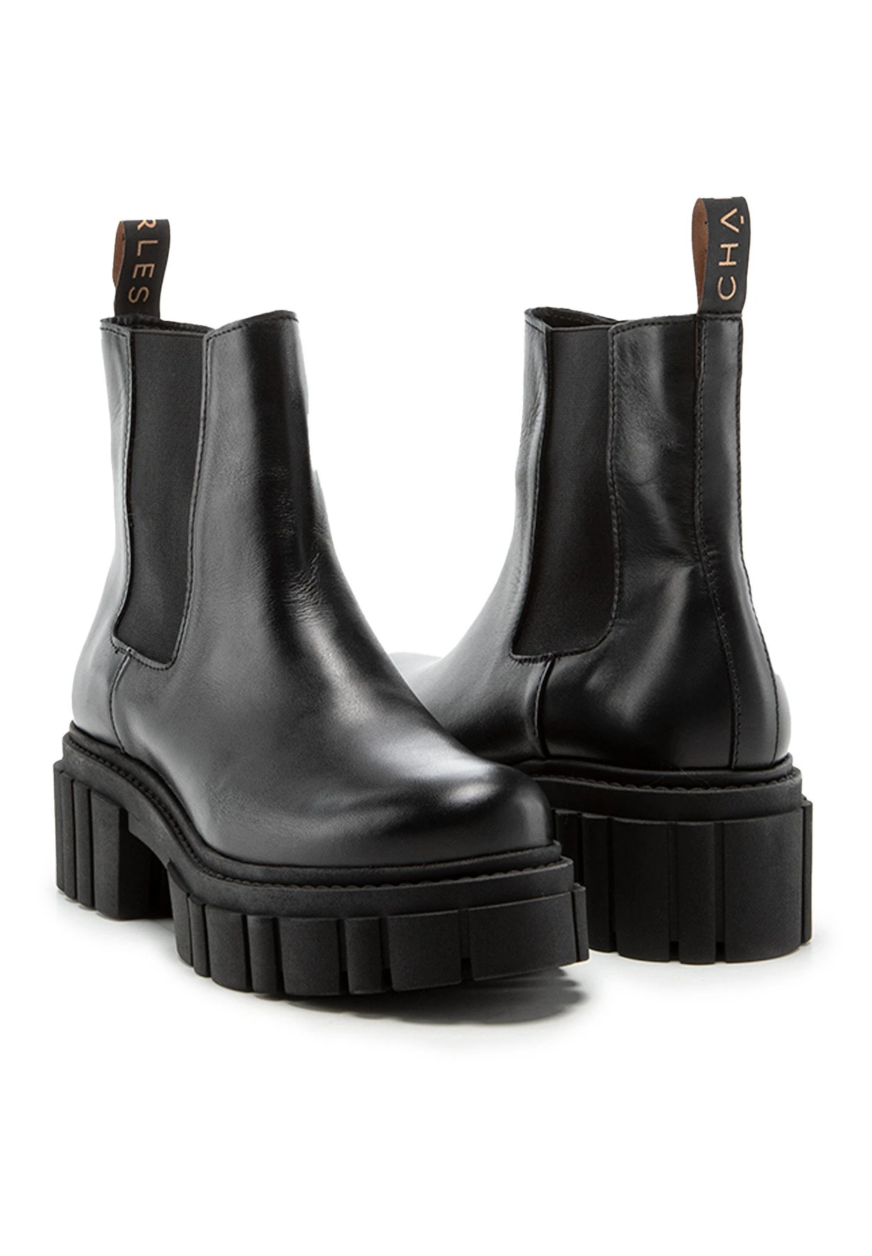 Saline - Enkellaarsjes Met Plateauzool - Black Smooth 5 Saline - Enkellaarsjes Met Plateauzool - Black Smooth - Afbeelding 5